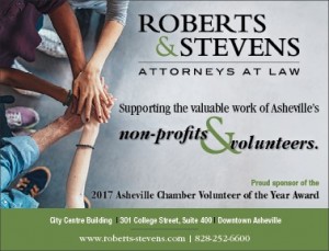 Roberts & Stevens sponsors Asheville Chamber Volunteer of the Year Award